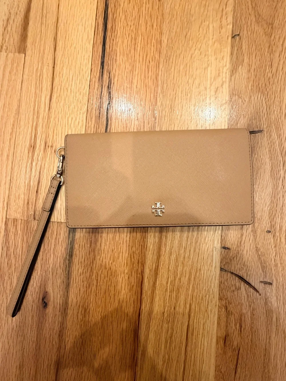 Tory Burch Tan Leather Wristlet Wallet